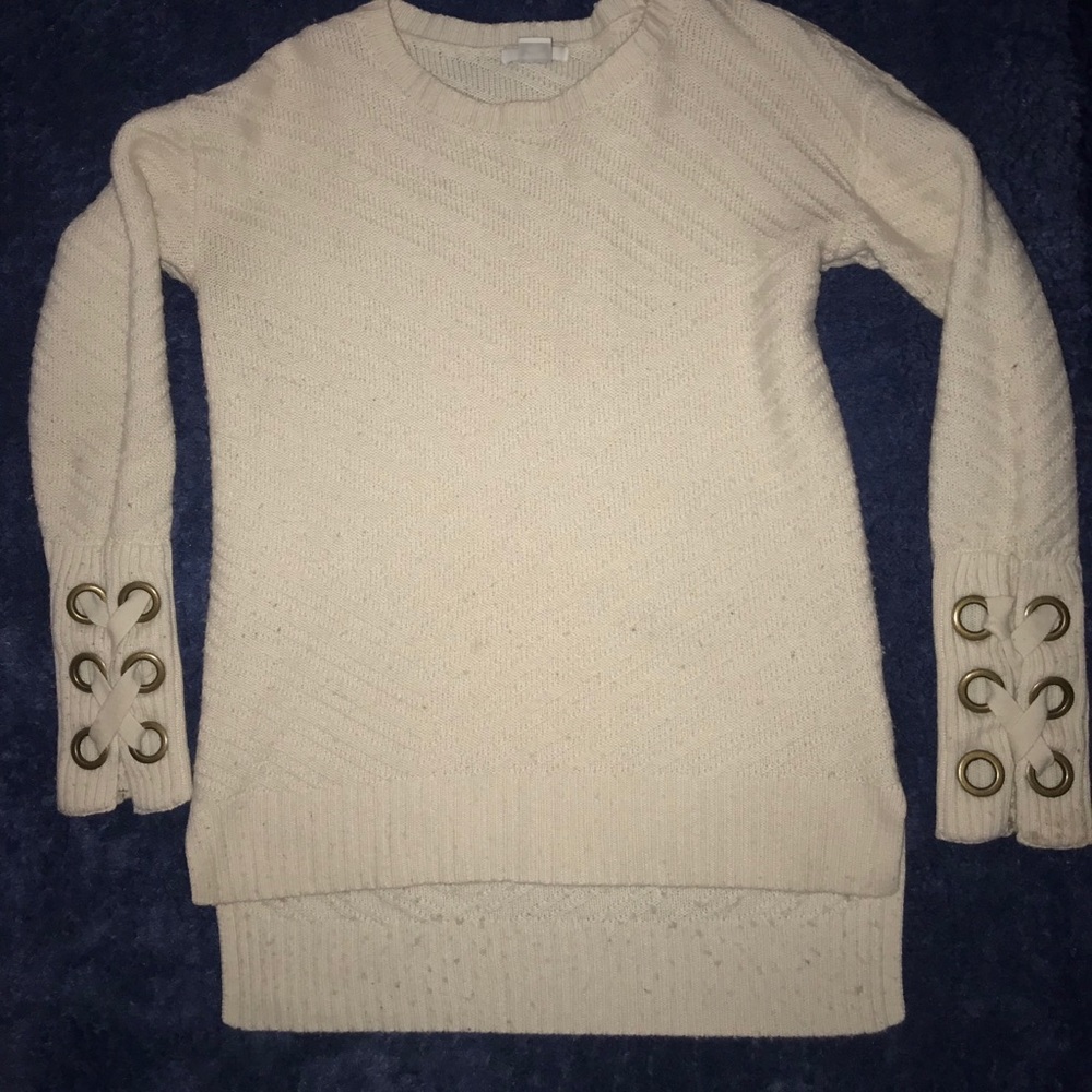 Barr lll Sweater with Lattice on wrists